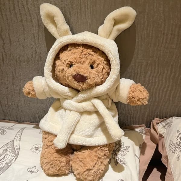 Jellycat Plush Bartholomew Bear Badekåpe Medium - H26 X W12 cm - sebneei