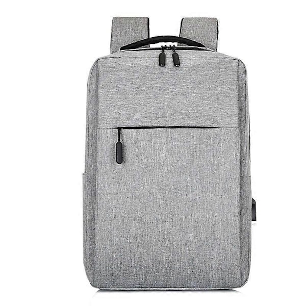Herrar 15,6 Tums Laptop Ryggsäck USB Laddning Nylon Skolväska Vattentät Ryggsäck gray
