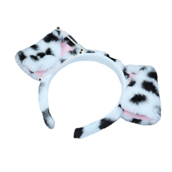 Dalmatian-korvakoriste Koiran Korvat Pääpanta Söpö Pentu Korvat Piirretty Hiushuivi Puku Pääpanta Cosplay Hiuslisävarusteet white