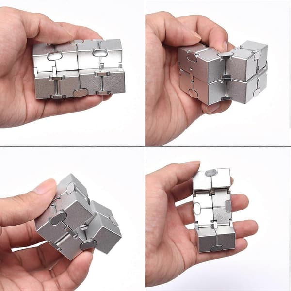 Fidget Cube Ny Version Fidget Finger Legetøj - Metal Infinity Cube til Stress og Angstlindring/ADHD