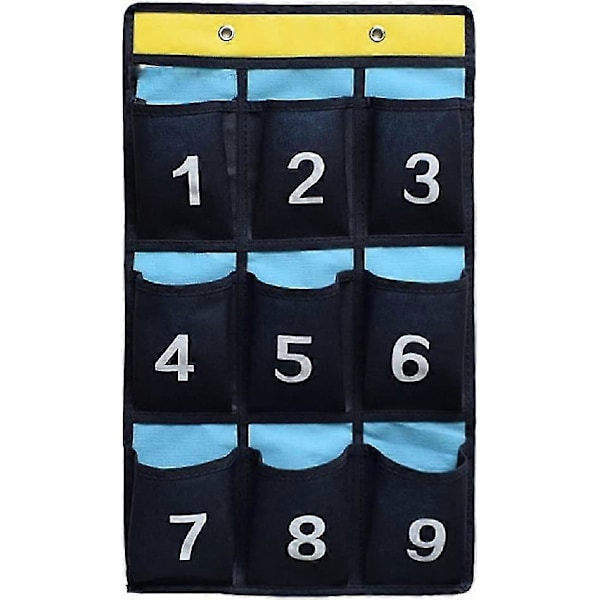Nummerert Organizer Klasserom Lommediagram For Mobiltelefoner Kalkulatorer Holdere 9 Pockets