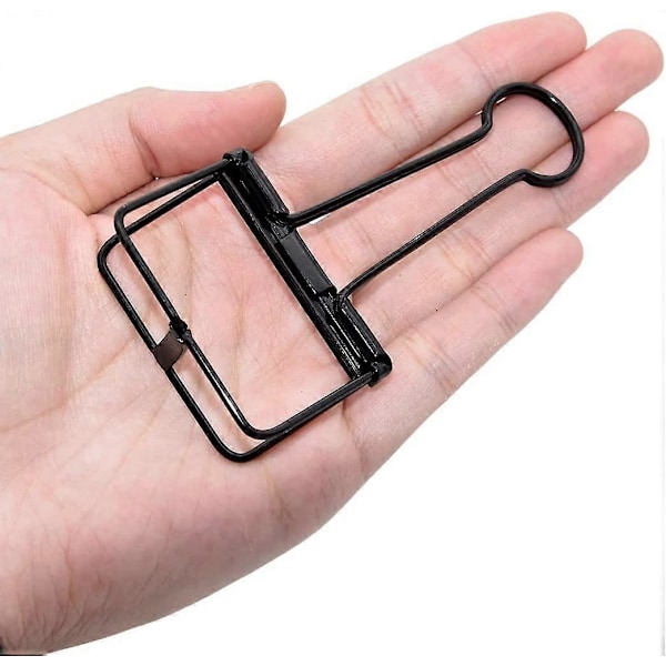 Extra Stora Gem Hollow lång svansklämma 3,2 cm flerfärgad, Stora Pappersklämmor för Kontorsskolmaterial (10 st) (D-V2) black