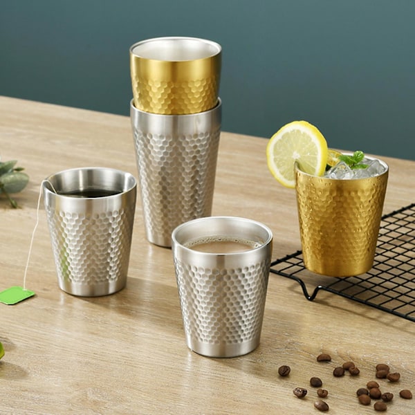 175ml/300ml ølkrus i rustfritt stål, slitesterk og bruddsikker, dobbeltvegget drikkekrus for barer 4
