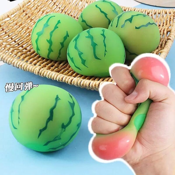 Sommer Cool Cute Simulation Mini Farveændring Lille Vandmelon Æltning Stress Relief Legetøj Spoof Overraskelse Gave Helbredende Dekoration   Fingerfærdighedsspil 3pcs watermelon