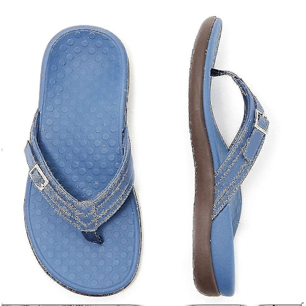 Vionic Thong Sandaler Med Spænde Dame Casual Skridsikker Flip-flop Strandsandal @ Blue 35