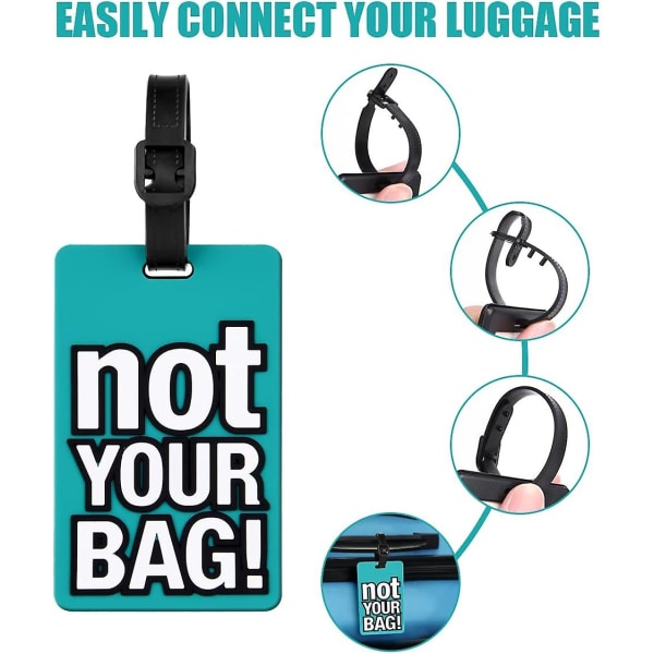 2 stk silikon bagasjemerker, bagasjemerker reisekoffertmerker for rask identifikasjon og forebygging av tap av bagasje