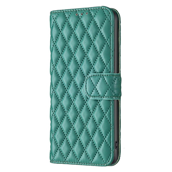 BINFEN COLOR BF Rhombus-kuvioitu lompakkokotelo Motorola Moto G34 5G -puhelimeen Green