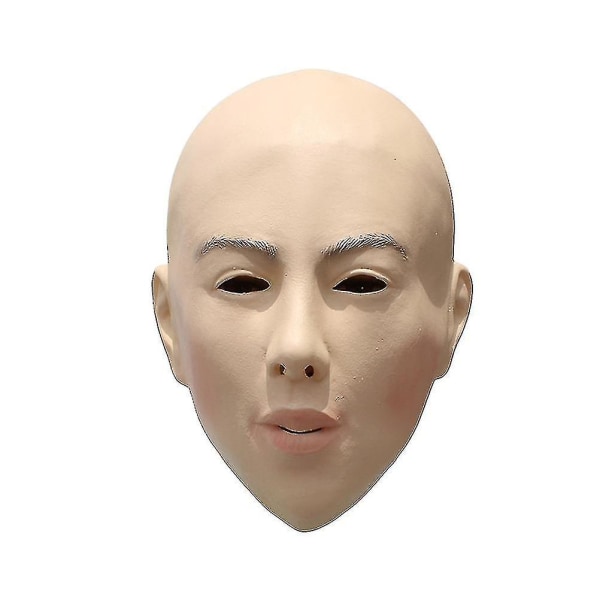 Halloween Latex Bald Mask Naisten Naamio Naamio Cosplay Rekvisiitta (pään koko 53cm)