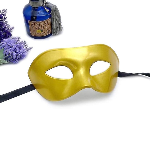 Betterlifefg-halloween Masquerade Golden Mask Adult Half Face Party Men