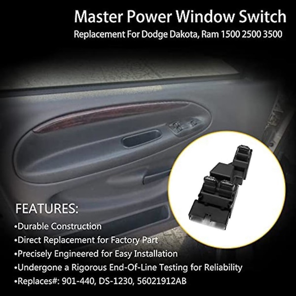 Car Master sähköisen ikkunan kytkimen konsolin painonappi ramille 56021912aa 901440