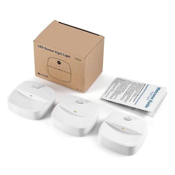 1/3stk Bevægelsessensor Lys LED Natlys Warm light x1