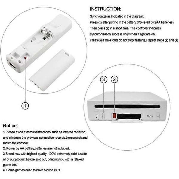 2-pak Trådløs Controller og Nunchuck til Wii og Wii U Konsol - Ergonomisk Design, Responsiv Kontrol