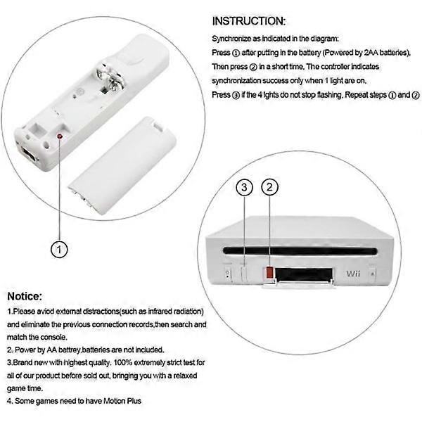 2-pakks trådløs kontroller og Nunchuck for Wii og Wii U-konsoll - Ergonomisk design, responsive kontroller