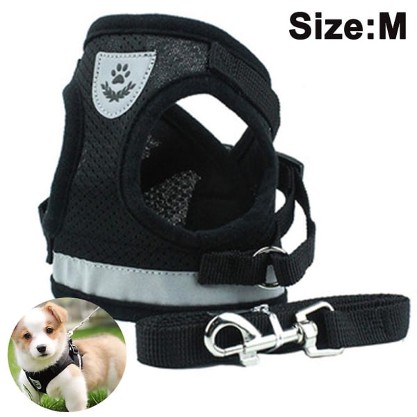 Dog Harness And Leash Set For Dogs, Soft Mesh Padded Harness For Puppies And Cats, Reflective Adjustable Breathable Chest Harness For Walking, Running