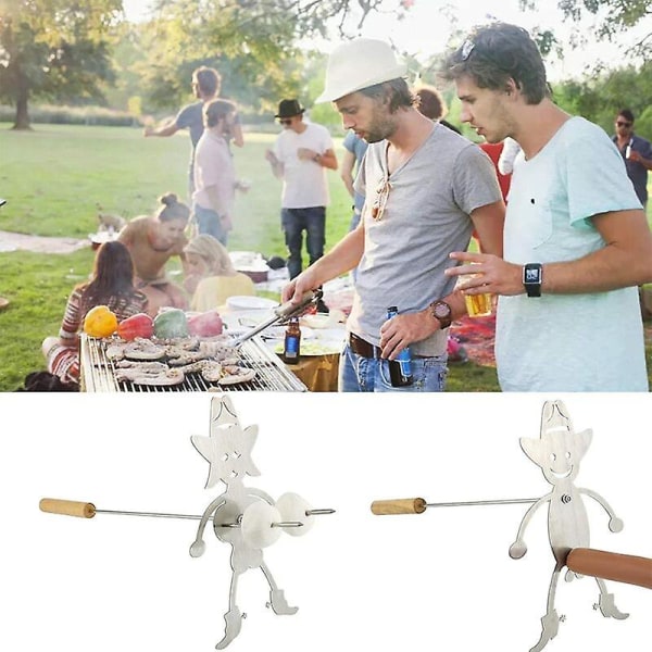 Funny Stainless Steel Bbq Fork, Funny Bbq Fork, Marshmallow Grill Stick With Wooden Handle, Campfire Bbq Accessories, Campfire