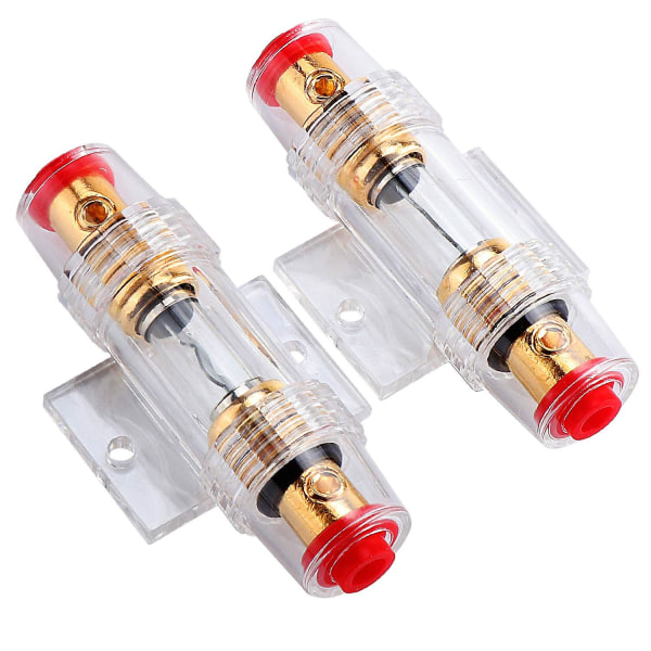 Fuse Holder With Agu Inline 60a Agu Fuse For Car Audio Alarm Amplifier 2 Pack