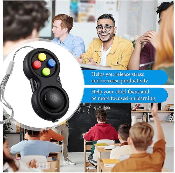 Fidget Pad Fidget Controller Stress Reducer Spil Fidget Controller Stress Fidget Pad Sort Fidget Hånd Pad Gummibelagt Fidget Controller Til Frigivelse