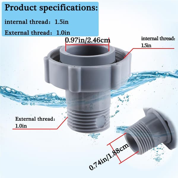 2-pak kompatibel med P6A1420 pool-connector til pools 1,5 tommer BestWay pool-dræn-connector