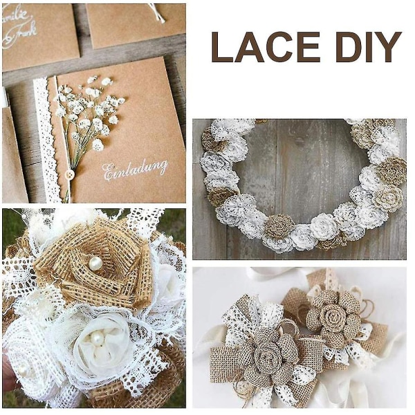 Wide Lace Trim Vintage Lace Ribbon Crochet Lace Scalloped Edge For Bridal Wedding Decoration Christmas Package Diy Sewing Craft Supply