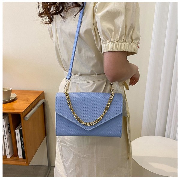 Klassisk sommer Kvinder Mode One Shoulder Bag Håndtaske Messenger Chain Taske Hvid)