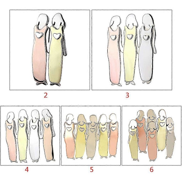 Bestevenner Søster Brocher 2/3/4/5/6 Sjarm Kvinner Pins Søt Pin Smykker Gaver 4