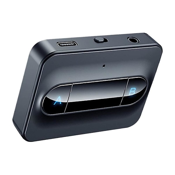 Bluetooth 5.0 Transmitter Adapter Dobbelt Link Link Høretelefoner Hjem Sort