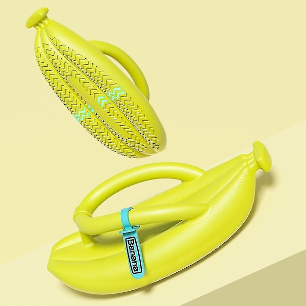 Mote par bananformede flip-flops myke komfortable hjemmesko for hjemmet innendørs Citrus 40 41