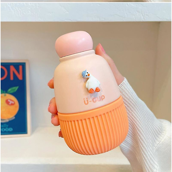 250ml Mini Kawaii Termos i Rustfrit Stål til Skole, Kontor, Termiske Kopper til Kvinder, Gave Orange