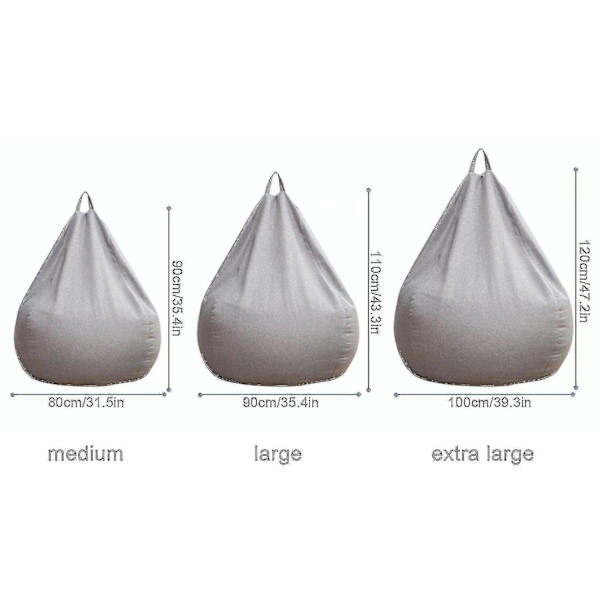 Uusi Extra Large -papuunipussi -sohva -peite sisätiloihin -lepotuoli aikuisille ja lapsille -hinta Brown 100 * 120cm