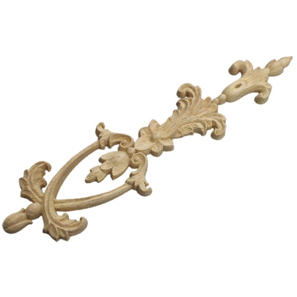 Wood Applique Artistic Vintage Unpainted Hollow Design Wood Carving Decal For Furniture
