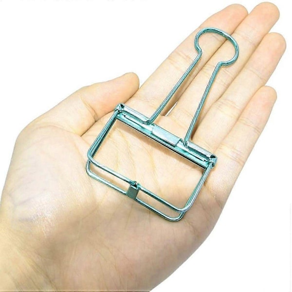 Ekstra store papirclips, hule, lange clips 3,2 cm, flere farver, store papirklemmer til kontorartikler (10 stk.) (D-V2) sky blue