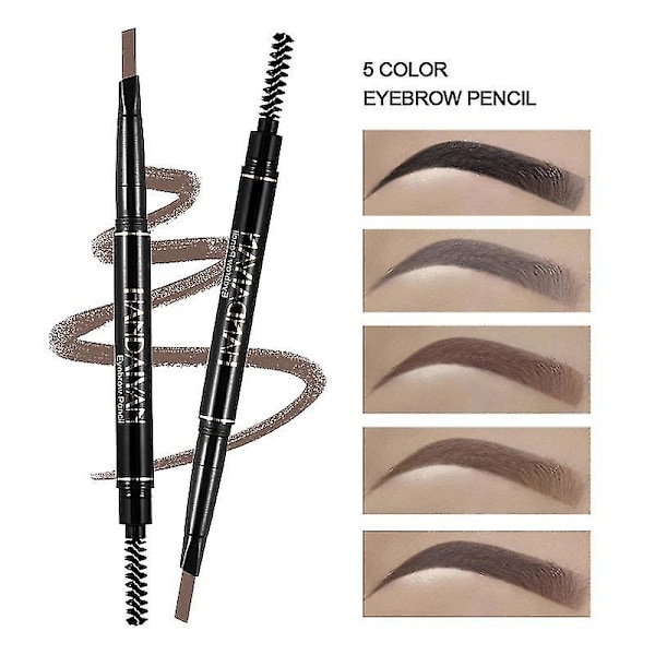 Naturlig Makeup Dobbelt Hoved Super Fin Øjenbrynsblyant Vandtæt Langtidsholdbar Øjne Sort Brun Lav Rotationsbar Up Pen Tslm1 04 light brown164