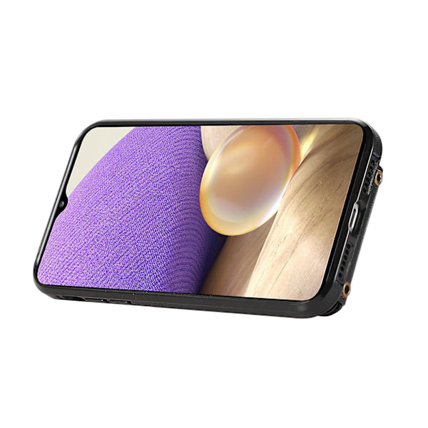 Samsung Galaxy A33 5g Fodral TPU+PU Läder Kortficka Stativ Baksida Black