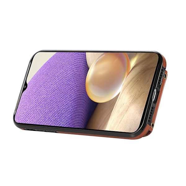 Samsung Galaxy A33 5g Fodral TPU+PU Läder Kortficka Stativ Baksida Brown