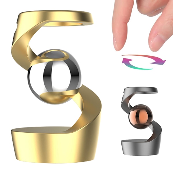 Aluminium Gyroskop Stressaflastende Ornamenter Lydløs Drift Visuel Rotation Fidget Sensorisk Legetøj Skrivebords Koncentrationshjælpemiddel Spindende Legetøj Rose Gold