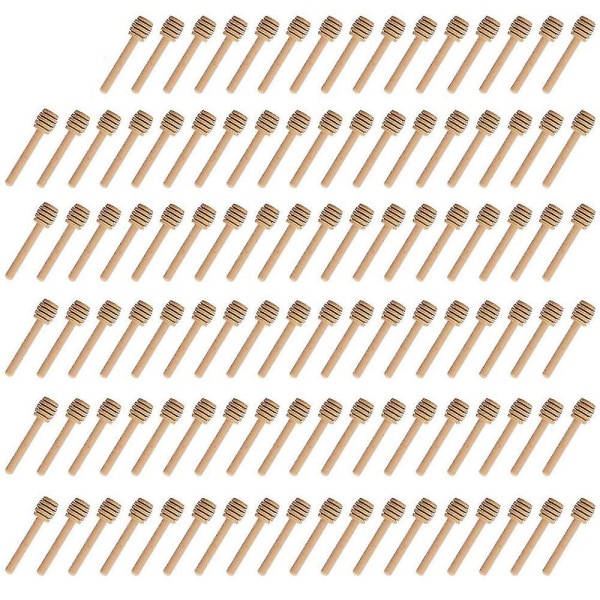 Pack Of 100 Mini 3&quot; Wooden Honey Sticks, Individually Wrapped.