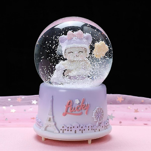 Musiklådor - Kristall Snöglob Musiklåda med Färgglada LED-lampor, perfekt present till barn, flickor och pojkar, jul, tacksägelse, alla hjärtans dag