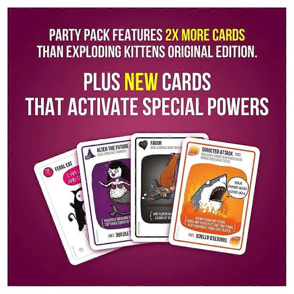 Exploding Kittens Party Pack - Exploding Kittens - Korttipeli Aikuisille, Teineille ja Lapsille - Hauska Perhepeli