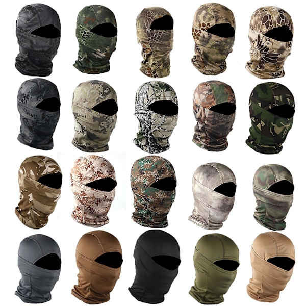 Unisex Camouflage Print Udendørs Cykling Balaclava Hals Gaiter Cap Fuld Ansigtsmaske #20