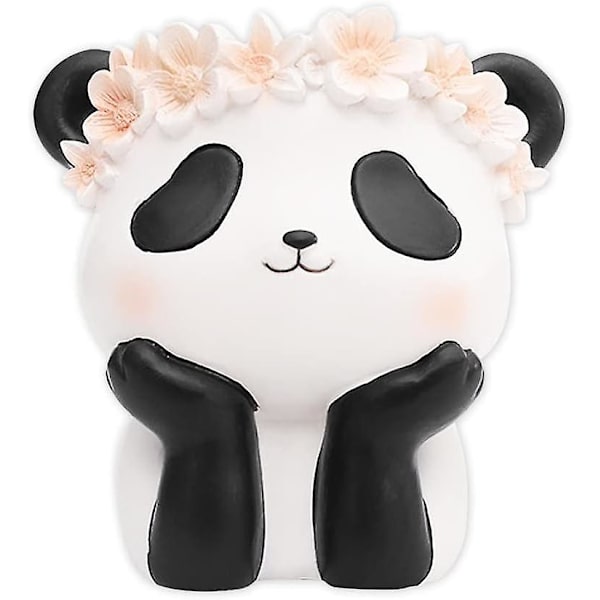 Suloinen hartsi panda kynäteline, eläinkukka kynäkotelo kynäteline potti järjestäjä sarjakuva kynäsäiliö meikkisiveltimelle
