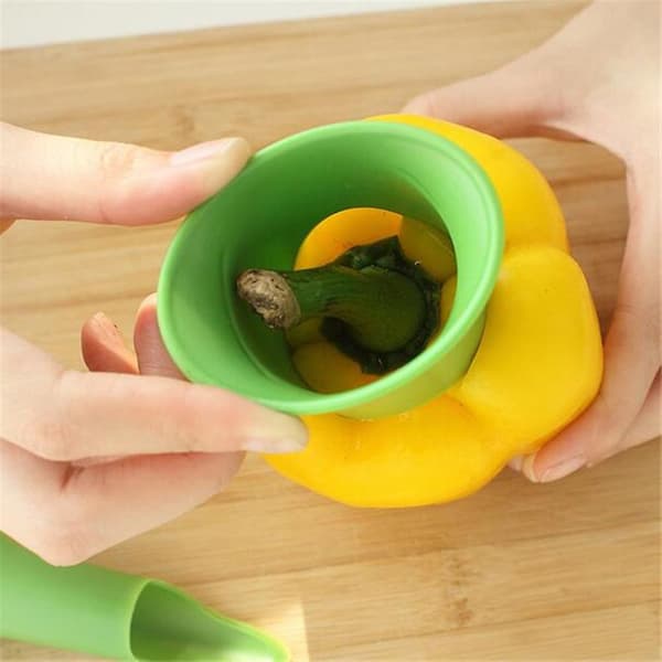 2 stk./sæt Multifunktionel Grøn Peber Chili Kerne Separator Enhed Plastik Tomat