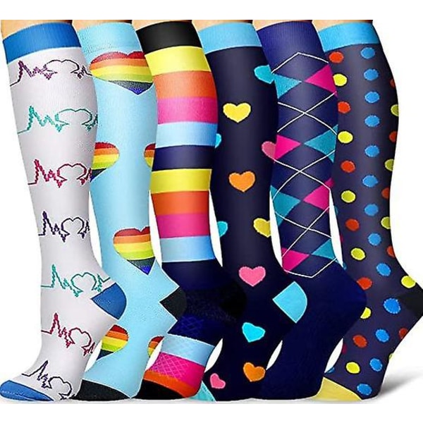 Casual sports compression socks, outdoor long compression socks for men and women L XL set9