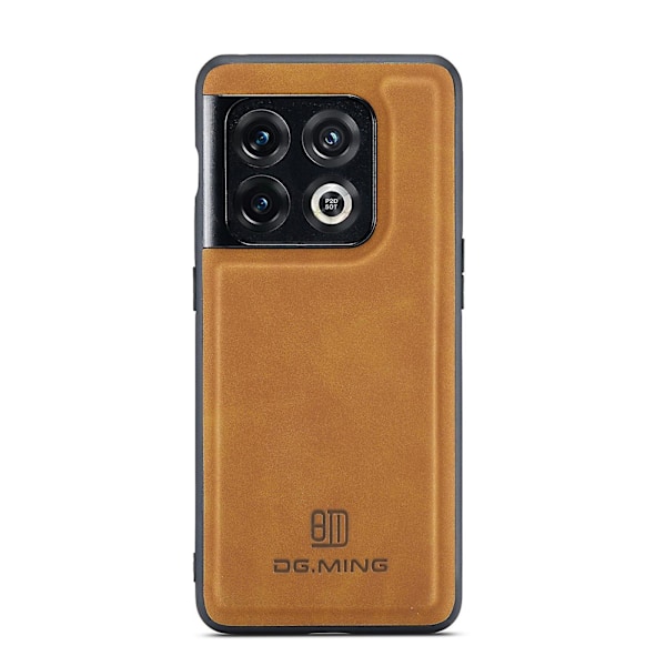 Dg.ming M1-serie til Oneplus 10 Pro 5g Magnetisk adsorption 2-i-1 pung Pc+tpu+pu læder telefon drop-proof etui med kickstand Brown