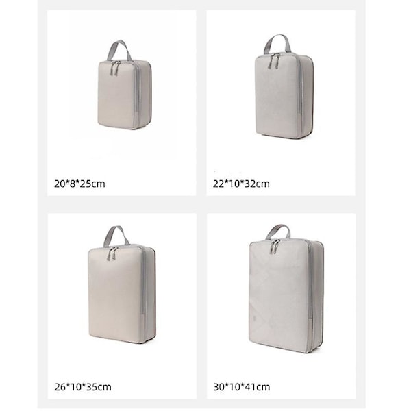 6-pack Kompressionspackningskuber för resor, Ultralätta packningsorganisatörer för resväska & ryggsäck BEIGE STYLE 2
