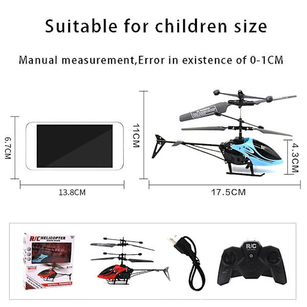 RC Helikopter Mini RC Drone Med Gyro Styrtsikker RC Legetøj Red