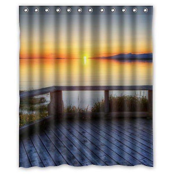 Night Sky Wonderful Sunset The Sea Shower Curtain Bathroom Decor Curtain 150x180 Cm