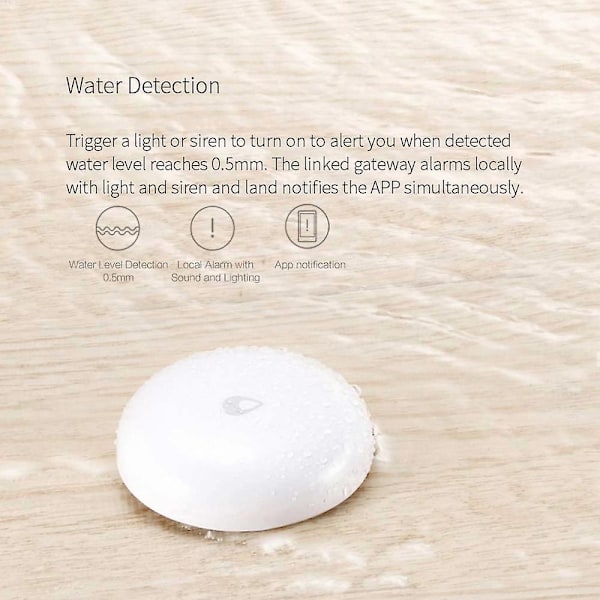 Aqara Vattenläckage Sensor Smart Trådlös Översvämning Vatten Nedsänkning Läcka Detektor Alarm Sensor Vatten