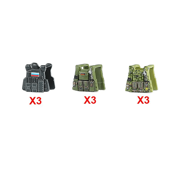 Militära byggklossar Soldatfigurer Gåvor Leksaker Vapen Gevär Special Force SWAT Arm Väst Hjälm Explosionssäkra kläder MOC   Fingerfärdighetsspel Armor--9pcs