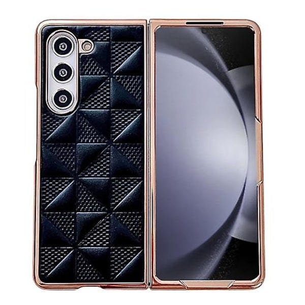 Platsbyggd fodral för Samsung Galaxy Z Fold5 5g med rutmönster, allomfattande stötsäker Black