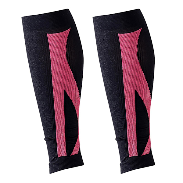 1 par kompressionsstrumpor för vader - extra mjuka, stretchiga, tvättbara, andningsbara och hudvänliga - unisex Pink Black M